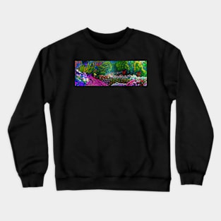 An oil painting of a wombat in a flower garden Crewneck Sweatshirt